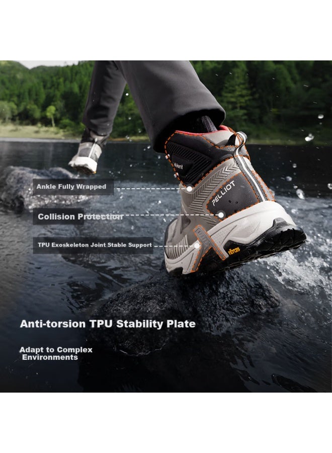 PELLIOT Women'S Outdoor Climbing Shoes Event Waterproof Vibram Anti-Slip Hiking Shoes 125119032 Gray Size 37 - Image 2