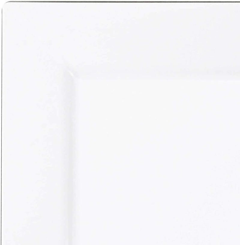 kaya Square White Plastic Cake Plates 65  Pack of 10  Elegant  Sturdy Dinnerware for Weddings Birthdays  Home Use - Image 2