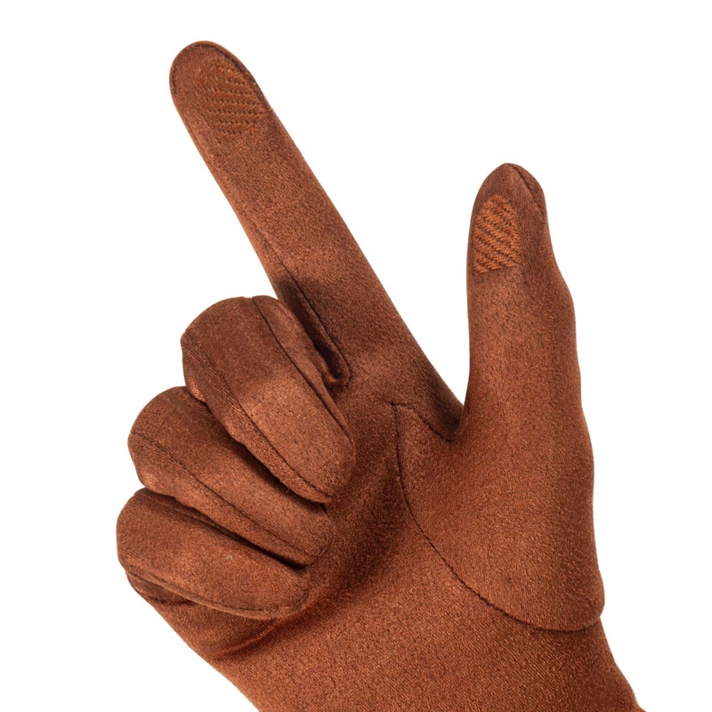 Kebesu Womens Winter Suede Gloves With Touchscreen Texting Finger Wool Lined Windproof Warm Fashion Dress Gloves - Image 3