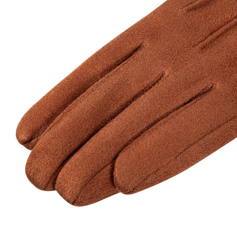 Kebesu Womens Winter Suede Gloves With Touchscreen Texting Finger Wool Lined Windproof Warm Fashion Dress Gloves - Image 4