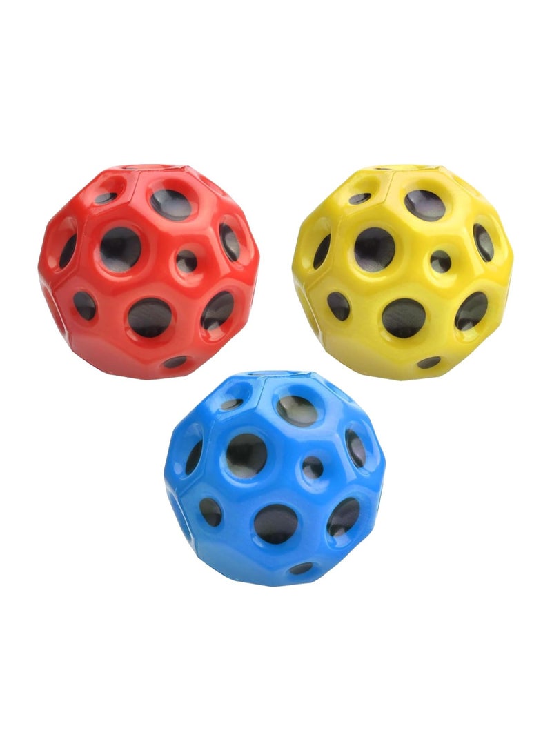 Beauenty Pack of 3 Astro Jump Ball, Space Ball, Super High Bounce, Moon Balls, High Jumps Rubber Ball, Bouncy Ball, Jumping Ball for Children, Bouncy Balls for Children's Party Gift - Image 1