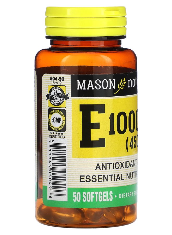 Mason Natural Vitamin E 450 mg (1000 IU) 50 Softgels - Image 2