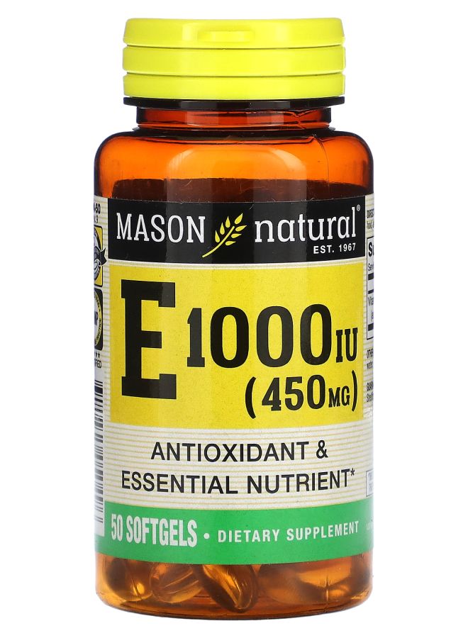Mason Natural Vitamin E 450 mg (1000 IU) 50 Softgels - Image 1