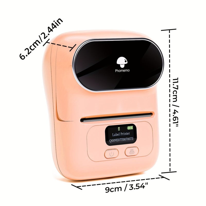 Phomemo Thermal Label Printer For Small Business Home Use Pink With 1 Roll Of Labels Mobile Phone Computer White Include 100 - Image 2