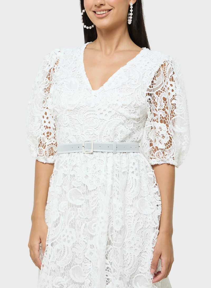 ايلا Lace Belted Dress
