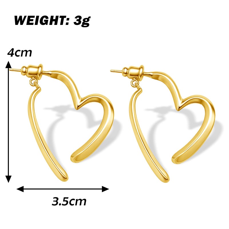 Palotay Heart Huggie Earrings Hypoallergenic Heart Shaped Hoop Dangle Earrings Set for Women Minimalist Valentines Love Earrings Perfect Romantic Gift for Her Gold - Image 5