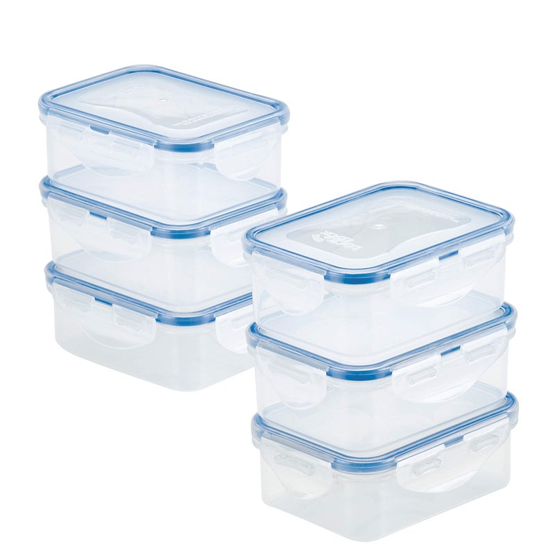 LOCK & LOCK - HPL806S6 Easy Essentials Food Storage Container/Bin Set - 11.8 Oz (Pack of 6)  Clear - Image 1