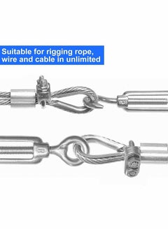 KASTWAVE Wire Rope Accessory Set, 24pcs 304 Stainless Steel Cable Clamp Silver M2 Clip, Thimble, 2mm Aluminum Crimping Loop, for 1/8 inch  - Image 4