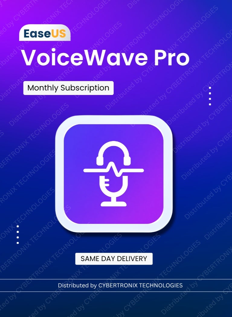 EaseUS VoiceWave Pro |1 Device 1 Month | Digital License | Same Day Delivery