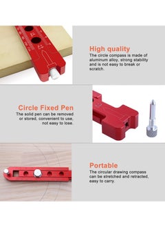 Excefore Woodworking Compass Scriber,WMLBK Marking Compass Metric and Inch Dual-Scale Aluminum Alloy Adjustable Scribing Ruler Adjustable Round Drawing Circle Ruler Marking Gauge for Carpenter - 164mm  - Image 4