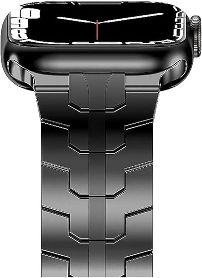 Generic - Fashion Band Compatible with Apple Watch Band 45mm 44mm 49mm 42mm Series 8/7/SE/6/5/4/3, iWatch Replacement Strap for Women Men New Black - Image 1