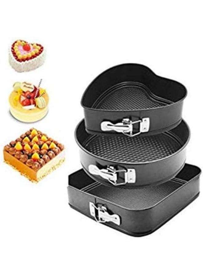 3-piece cake pan set (18, 20, and 23 cm) - Non-stick baking pans with removable stainless steel base for cakes and cheesecakes - Image 1