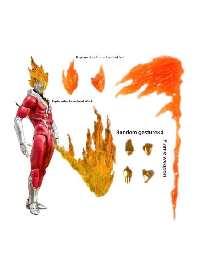 Ultraman Hand-made Spot Gold Cero Beria Geed Tiga Doll Model Stand Kidsren's Toys-Color:Red Lotus Flame Warrior - Image 1