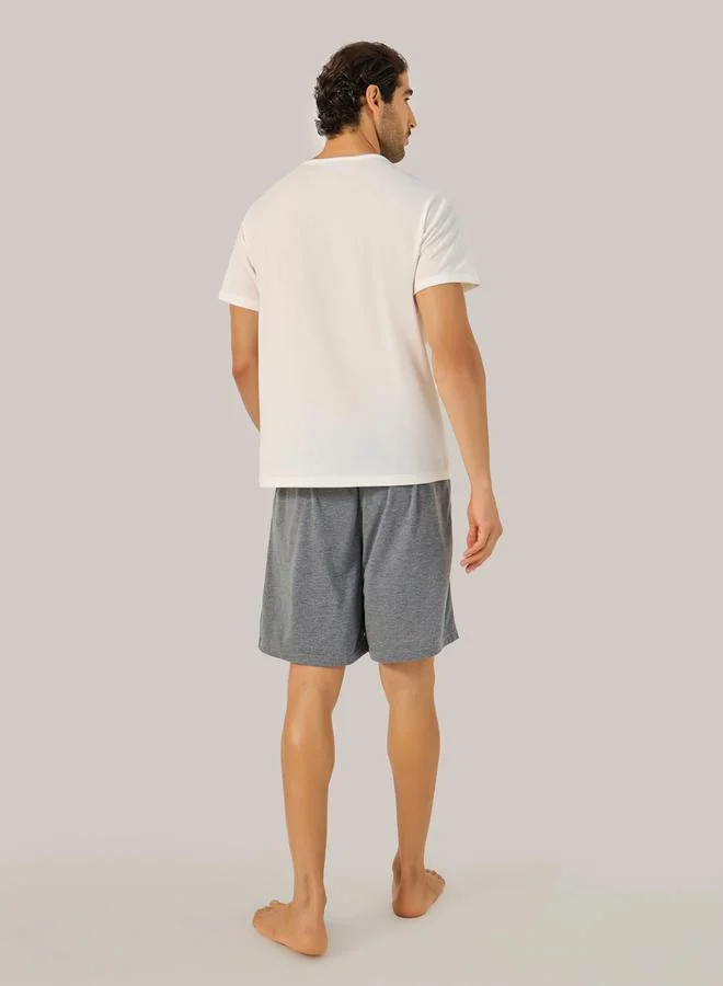 Styli Graphic Printed T-Shirt & Shorts Pajama Set