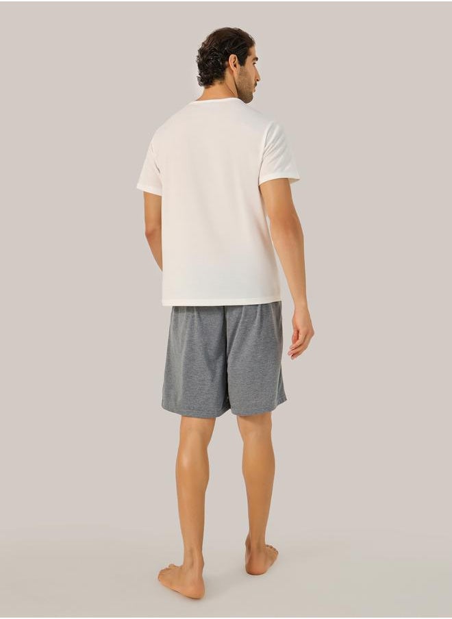 Styli Graphic Printed T-Shirt & Shorts Pajama Set  - Image 4