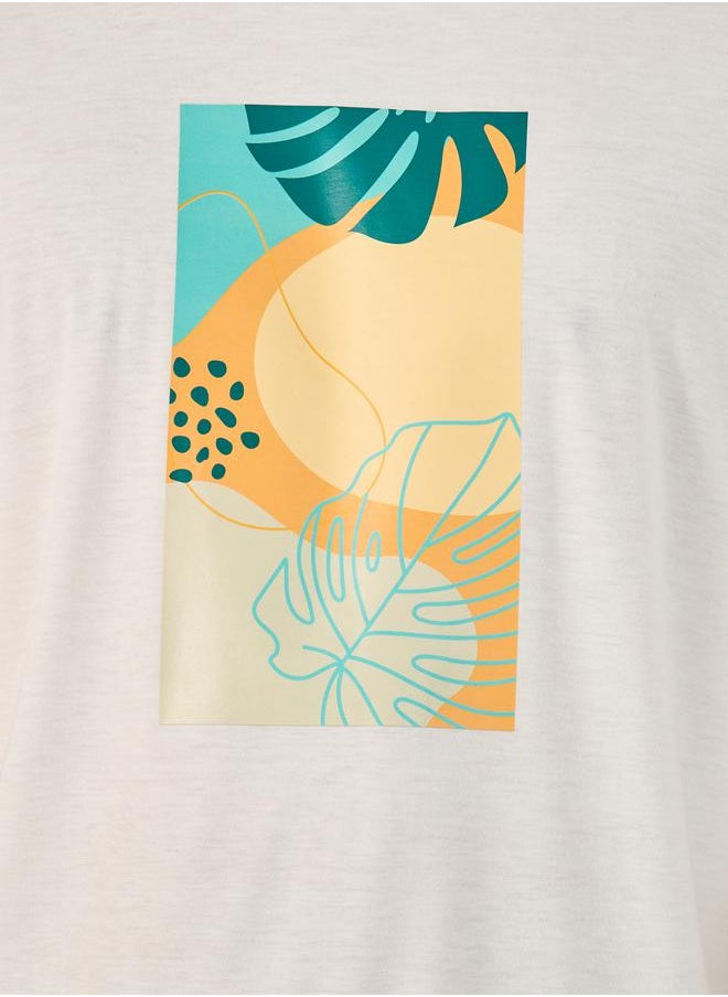 Styli Graphic Printed T-Shirt & Shorts Pajama Set  - Image 3
