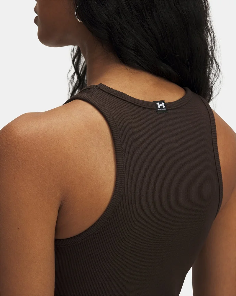 UNDER ARMOUR Brown Women's Rival Rib Tank Top for Women | Best Price UAE