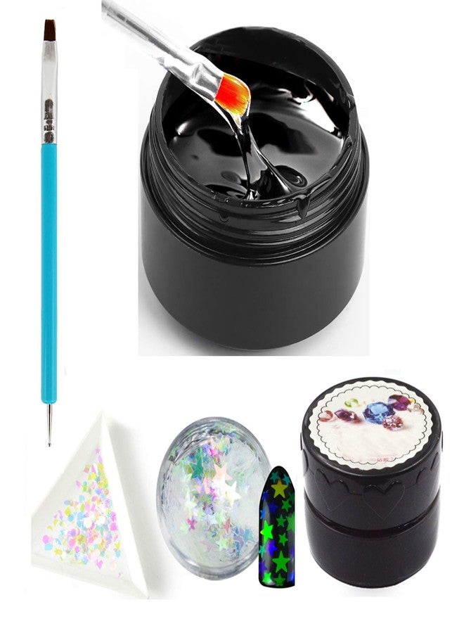 Minejin Nail Art Rhinestone Builder Glue Soak Off UV Gelfor Gem Stones Jewelry Diamond Beads 8ml With Sequins And Pen Tool - Image 1
