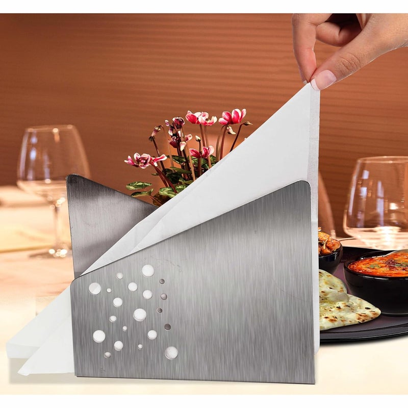 Pure Source India Pure Stainless Steel TissueNapkin Paper Holder for KitchenDining Table Restaurant Cafe Hotels 125 CM Square Small - Image 2