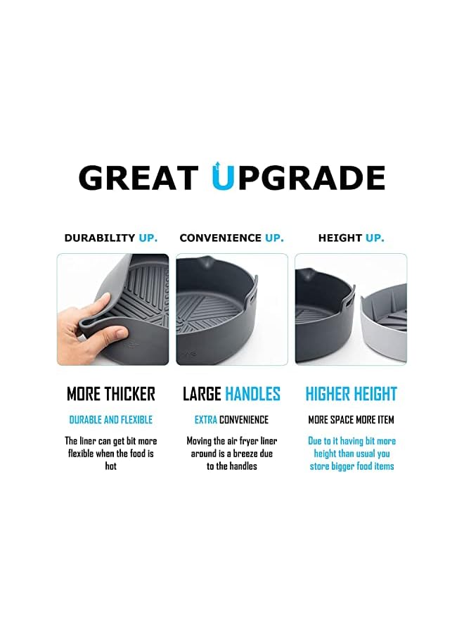SYOSI Fryer Silicone Pot, 8.66" Air Fryer Silicone Liners Food Safe Non-Stick Air fryer Basket Oven Accessories, Reusable Silicone Air Fryer Liners Fits 5.3 QT or Bigger Air Fryer, Easy to Clean - Image 4