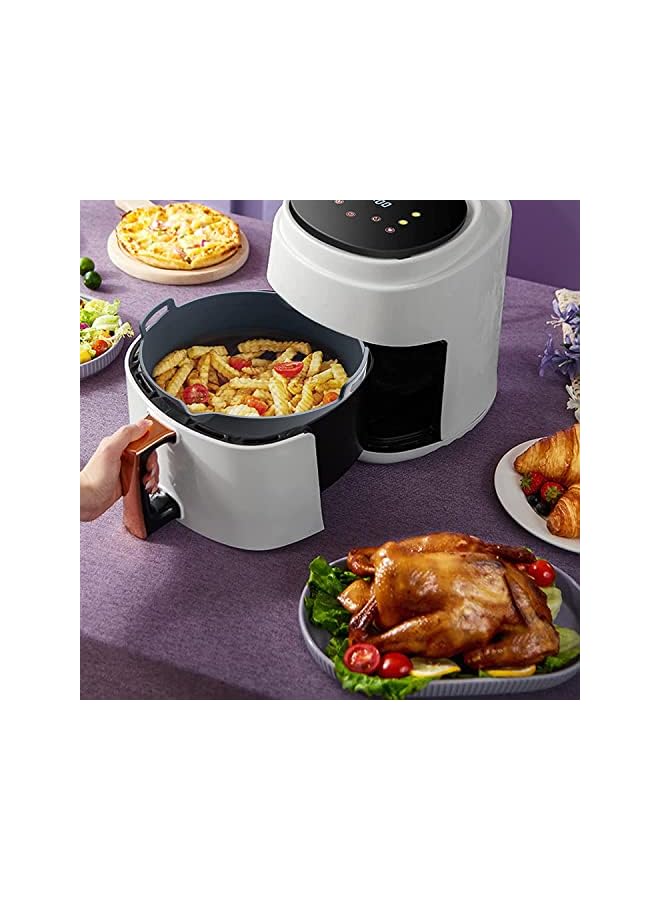 SYOSI Fryer Silicone Pot, 8.66" Air Fryer Silicone Liners Food Safe Non-Stick Air fryer Basket Oven Accessories, Reusable Silicone Air Fryer Liners Fits 5.3 QT or Bigger Air Fryer, Easy to Clean - Image 5