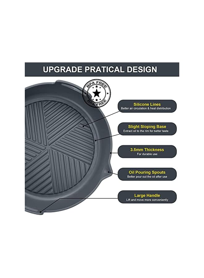 SYOSI Fryer Silicone Pot, 8.66" Air Fryer Silicone Liners Food Safe Non-Stick Air fryer Basket Oven Accessories, Reusable Silicone Air Fryer Liners Fits 5.3 QT or Bigger Air Fryer, Easy to Clean - Image 2