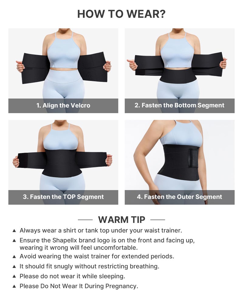 SHAPELLX Waist Trainer for Women Lower Belly Fat Waist Cincher Corset Shapewear Shaper Belt Back Support Belly Wrap Faja Black - Image 5