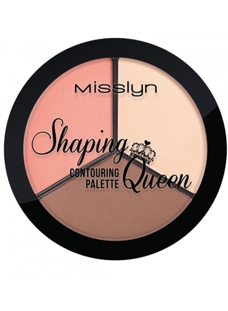 Misslyn SHAPING QUEEN CONTOURING PALETTE - Apricot Pink Blusher , highlights , Brown Grooming