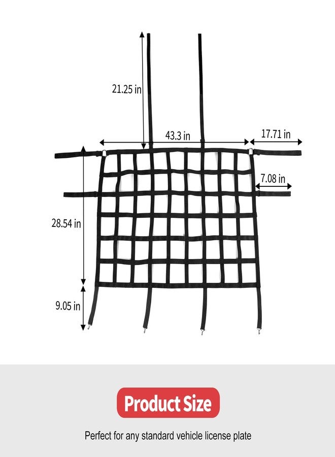 Jimen شبكة أمتعة للمقعد الخلفي وحاجز للحيوانات الأليفة متوافق مع سيارات جيب رانجلر JK JL جلادياتور JT ذات البابين والأربعة أبواب 2007-2023 (أسود) - Image 3