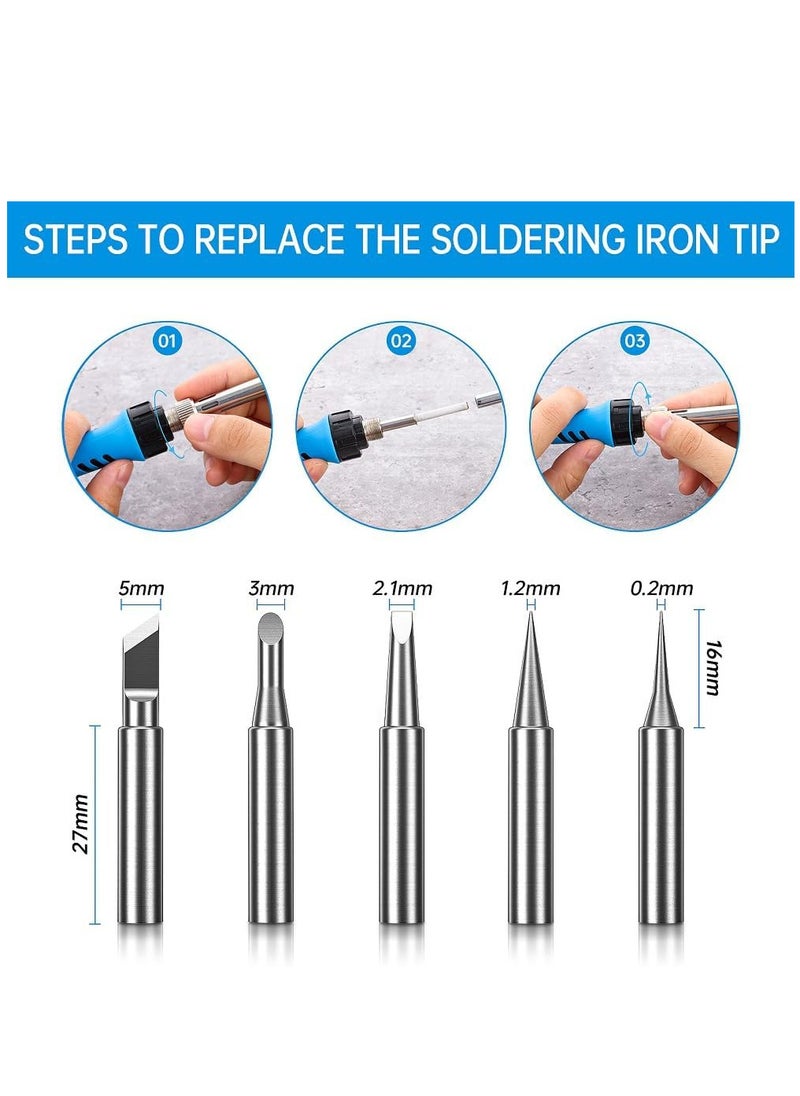 Generic - Soldering Iron Premium Kit, 60W Soldering Gun with Ceramic Heater, 12-in-1 Soldering Tool, Adjustable Temperature 200 to 450°C, Includes Soldering Iron Tip, Solder Wire, Pump and Paste - Image 1