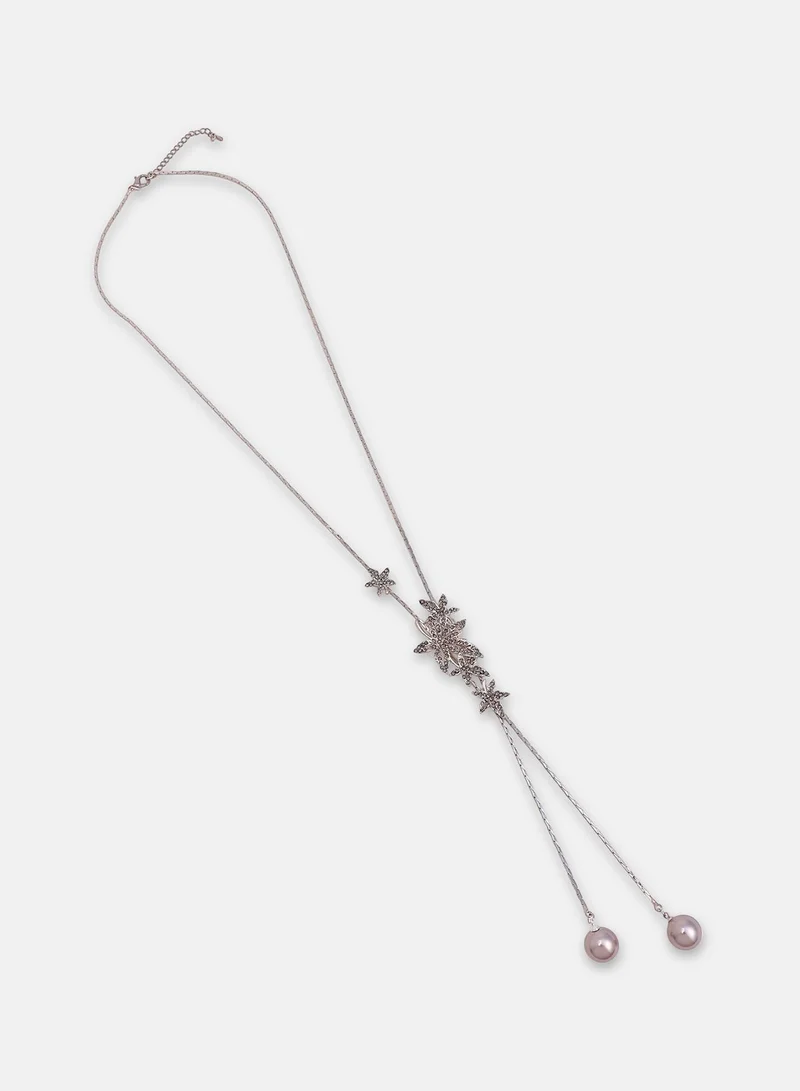 Sohi  Floral Pearl Drop Necklace for Women | Best Price UAE