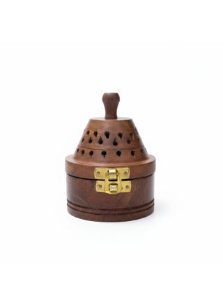 WOODEN INCENSE BURNER 12cm