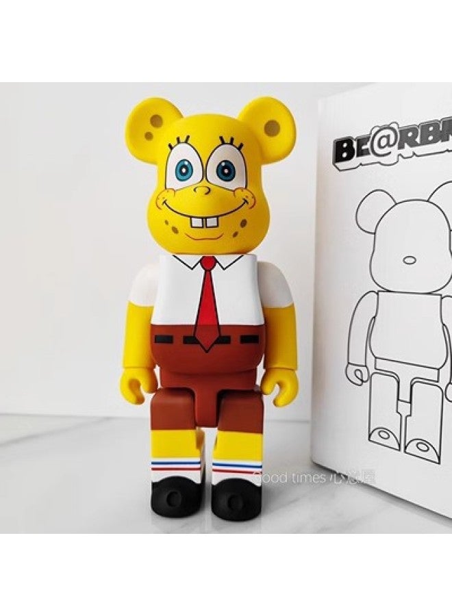 Hundred Bearbricck Vinyl Violence Bear Ornaments Building Blocks Bear Fluid Bear Toy Hand Doll 400%-Color:Sponge Treasure  - Image 1