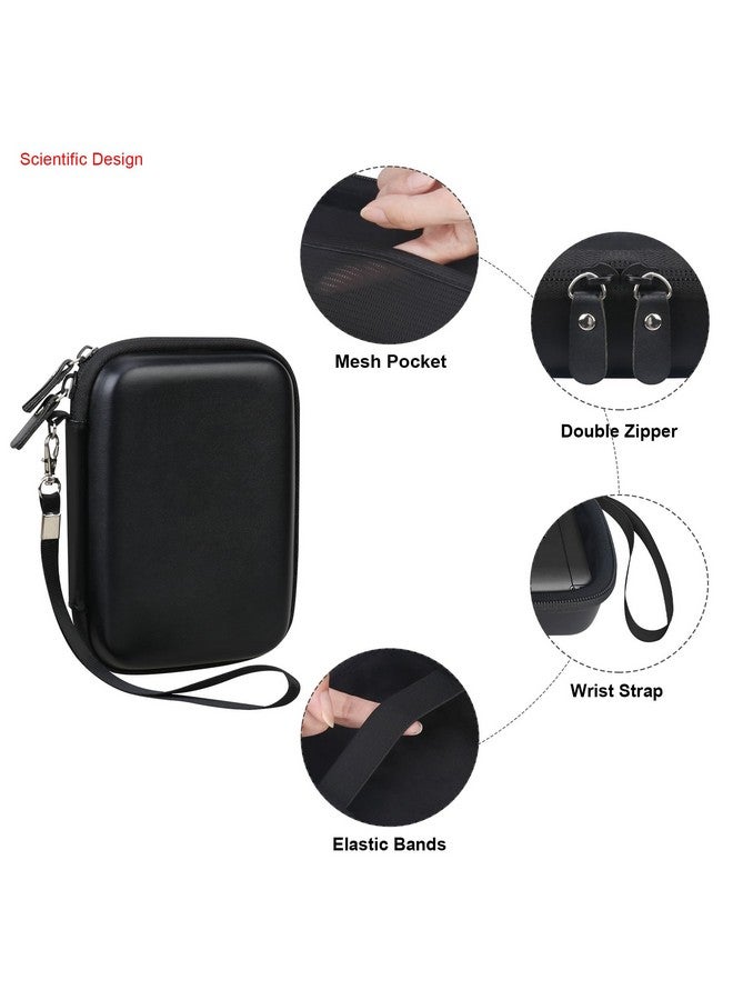 الونبو حافظة ملصقات إيلونبو لطابعة ملصقات SUPVAN E10 Mini Bluetooth، مزودة بجيب شبكي داخلي إضافي يناسب كابل ورق الملصقات، لون أسود. (الحافظة فقط! لا تتضمن طابعة الملصقات) - Image 4