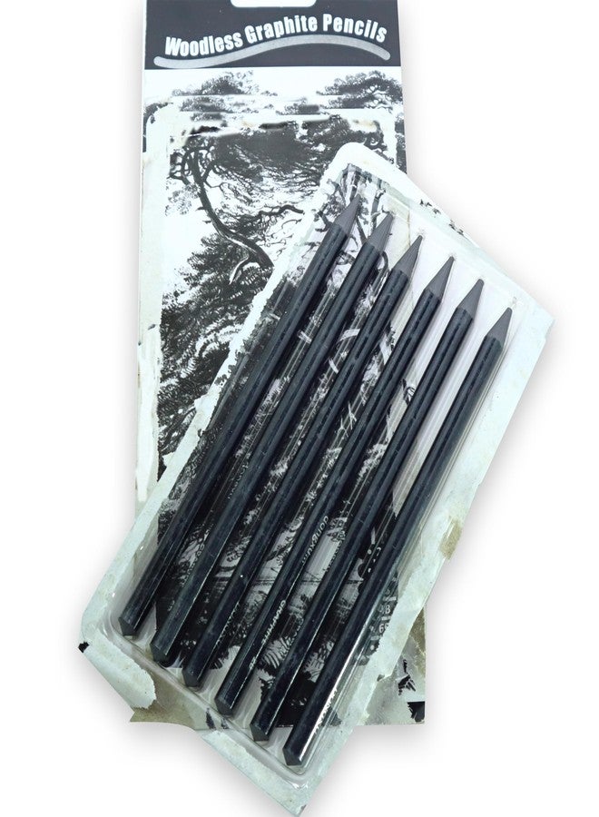 ArtRight Set of 6 Professional Woodless Graphite Sketch Pencils for Shading, Blending, and Drawing - Includes 2 HB, 2 2B, and 2 4B Pencil - For Sketching, Drawing and Doodling - Image 1