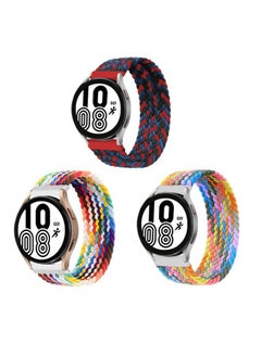 ALMNVO 3 pack Stretch Braided Solo Loop Nylon Bands for Samsung Galaxy Watch 5 40mm 44mm/LTE 44mm/5 Pro 45mm/4 40mm/4 classic 46mm/42mm/3 41mm/Active,Elastics Wristband,20mm-L  - Image 1