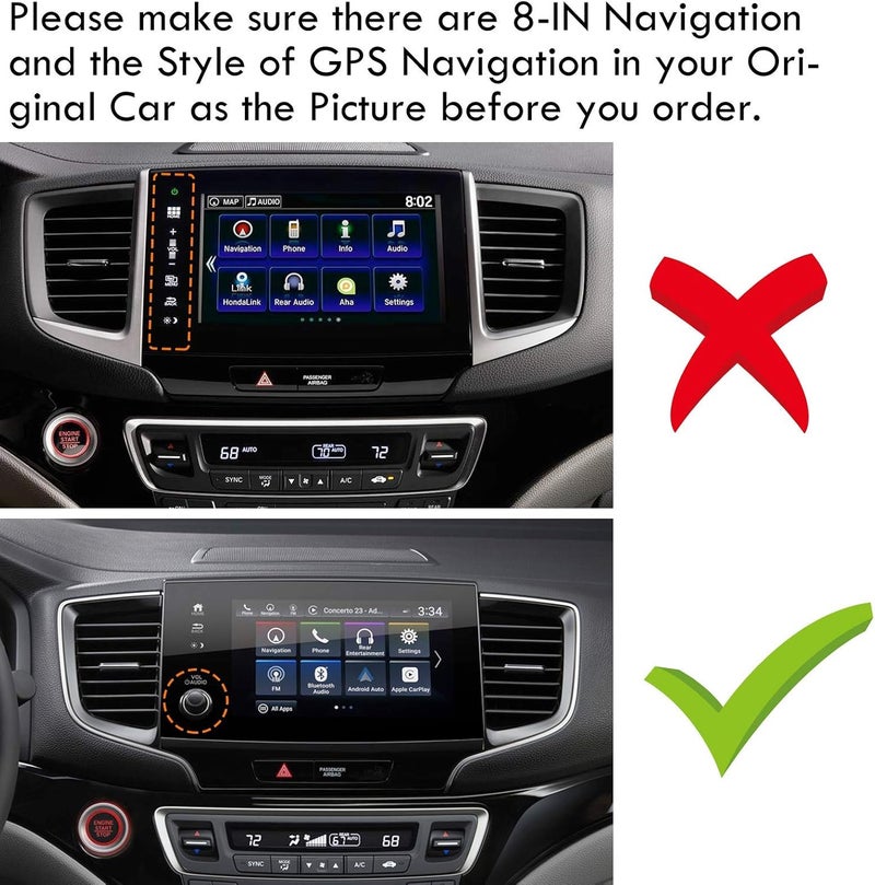 Moonlinks Compatible with 2019-2022 Honda Pilot Screen Protector 8 Inch,Tempered Glass Screen Protector Film for Passport 2020-2025,Screen Protective Foil Anti Scratch Fingerprint - Image 2