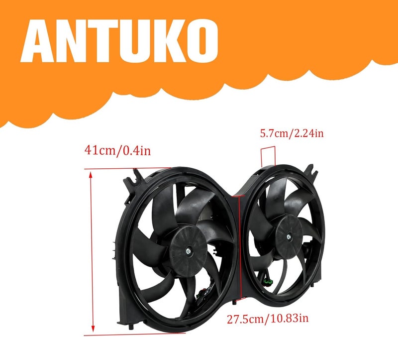 ANTUKO Radiator Condenser Cooling Fan Assembly for JX35, QX60, and Pathfinder - Image 5