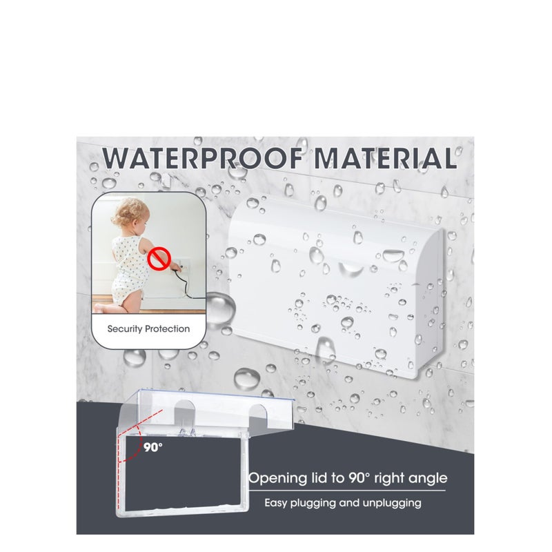 SOLARAE Socket Cover Box, Childproof Electrical Outlet Protector, Waterproof Plug & Light Switch Guard, Baby Proofing Safety for Home Security, 86-Type Double-Position Socket Cover - Image 4