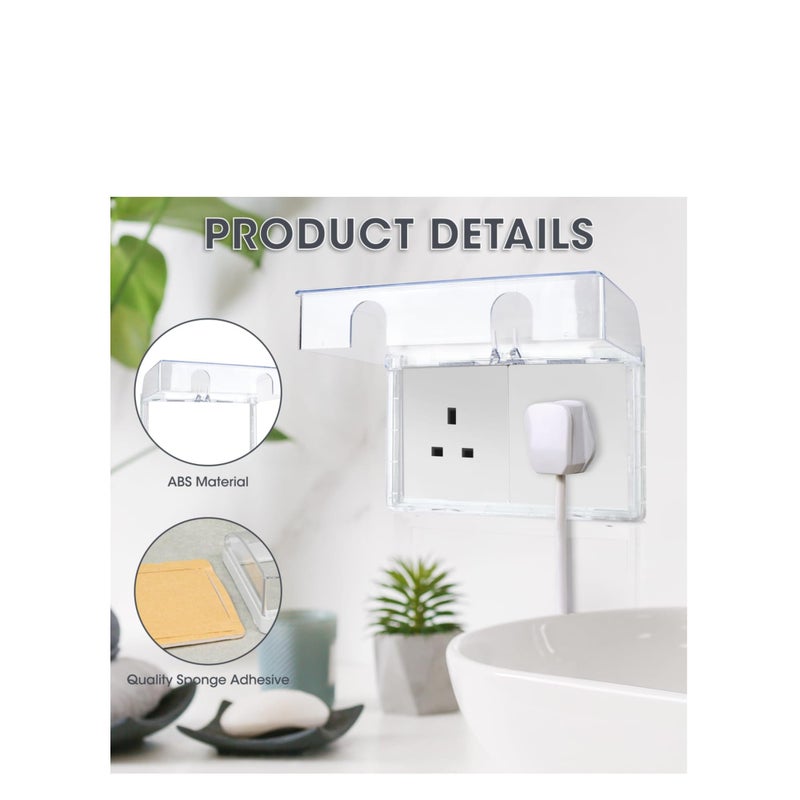 SOLARAE Socket Cover Box, Childproof Electrical Outlet Protector, Waterproof Plug & Light Switch Guard, Baby Proofing Safety for Home Security, 86-Type Double-Position Socket Cover - Image 3