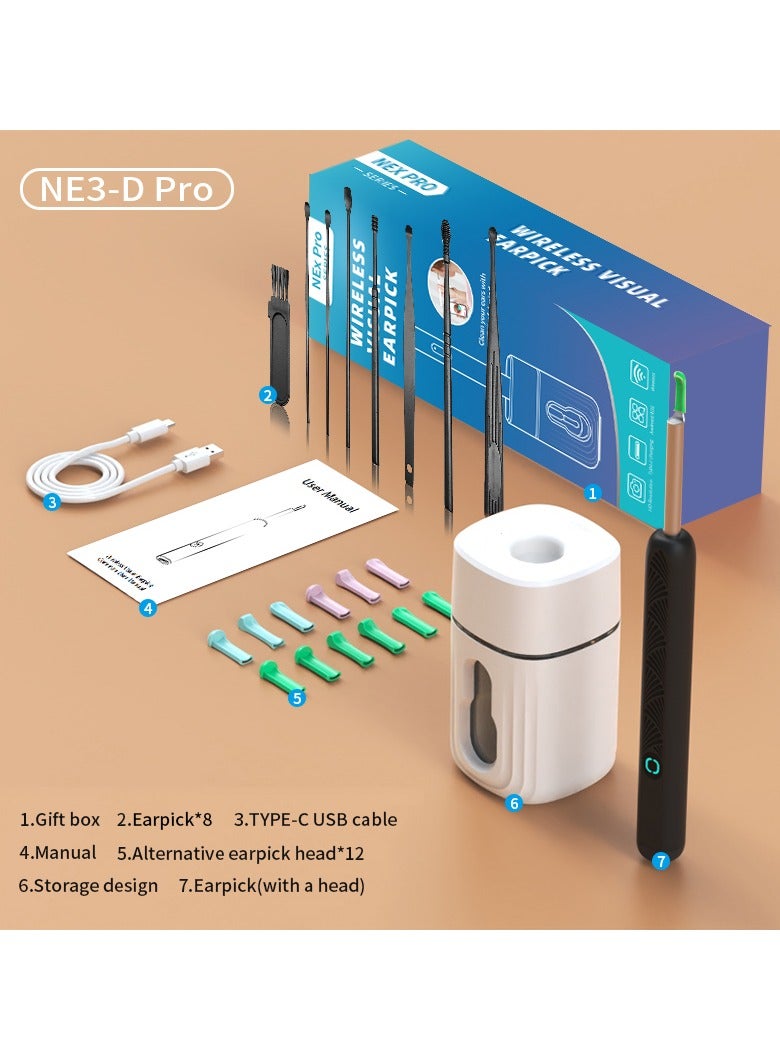 Generic Ear Wax Removal, Wi-Fi Visible Ear Cleaner Kit with 12 Ear Pickers + 8 in 1 tool group and Storage Case, Ear Wax Removal Tool with 1080 HD Camera and 6 Ear Scoops (black)  - Image 2