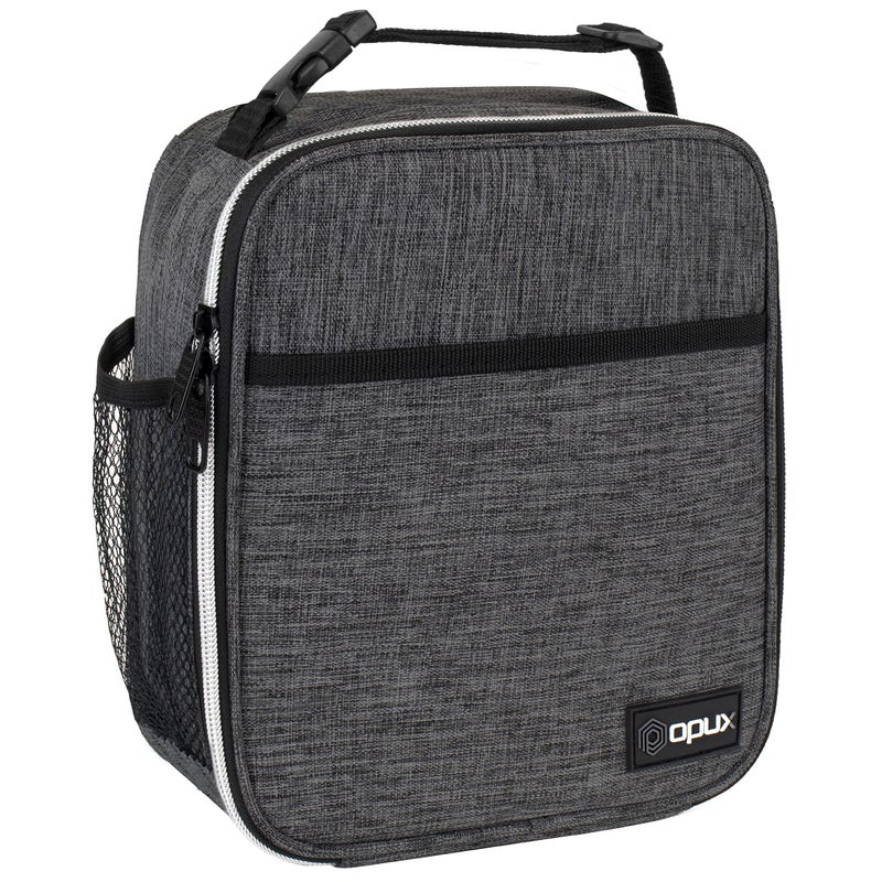opux Premium Insulated Lunch Box, Soft School Lunch Bag for Kids Boys Girls, Leakproof Small Lunch Pail Men Women Work, Reusable Compact Cooler Tote Lunchbox for Office Adult, Charcoal - Image 1