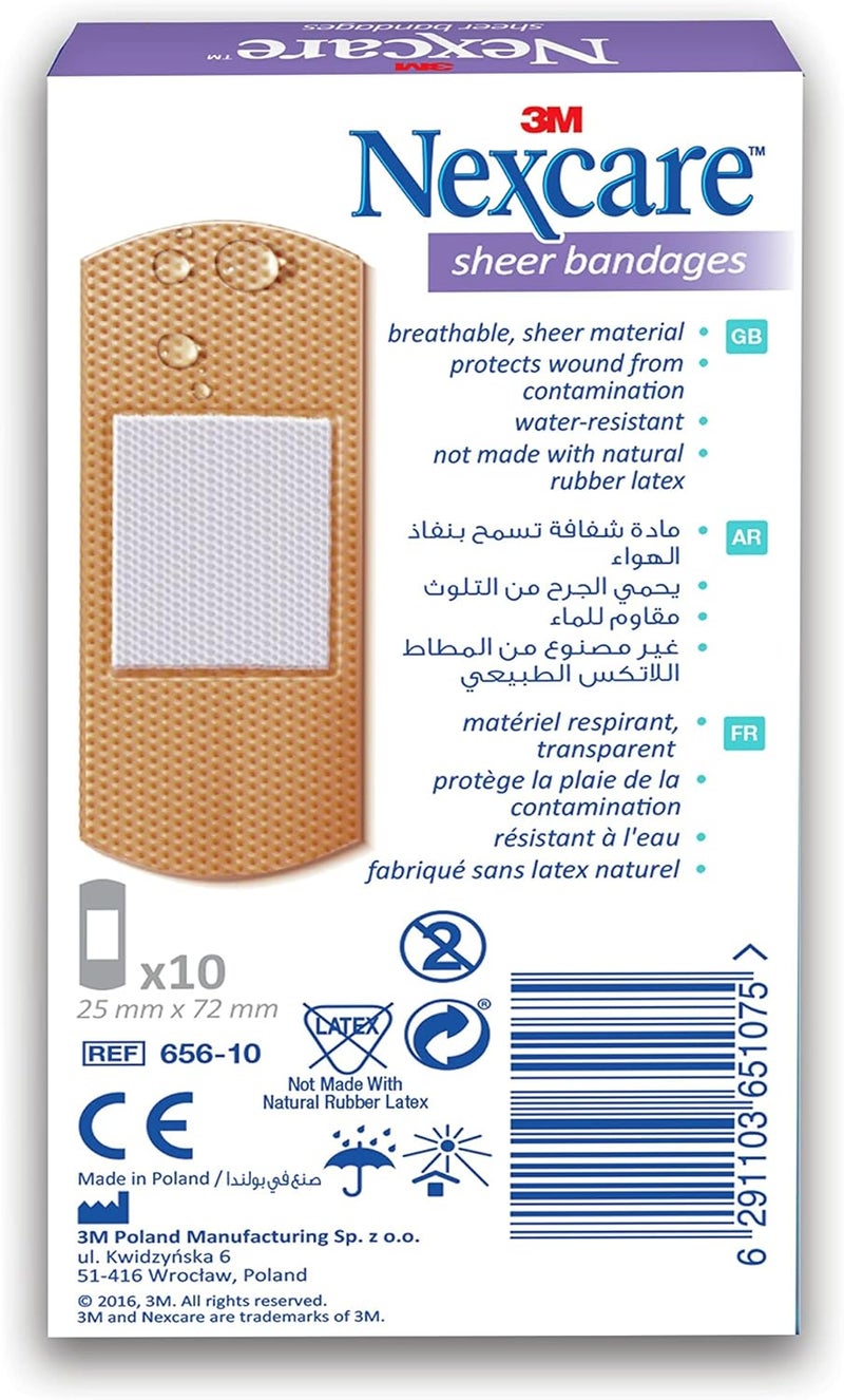 Nexcare Plastic Sheer Bandages 10-Pieces - Image 2