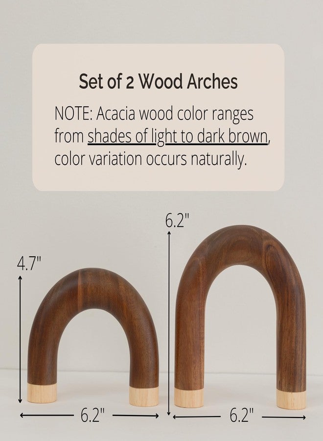 PEAKOLY Wood Arch Decorative Objects - Book Shelf Decor Aesthetic, Modern Coffee Table Decor, Home Décor Accents, Wood Sculpture, Shelf Decorations, Bookshelf Decorations, Bookcase Decorative Items - Image 4