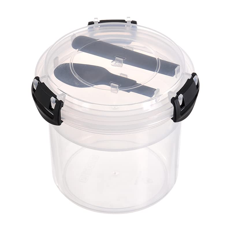 B BELLAWARE Dessert Cups, Reusable Yogurt Container Parfait Cups with Locking Lids and Spoons, Plastic Airtight Snack Oatmeal Cereal Storage Container (20OZ, Transparent) - Image 1
