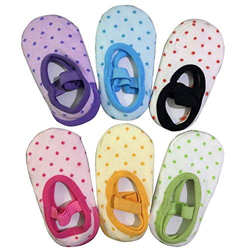 Monochef Baby Toddler Girls Socks Gift: 6 Pairs Non-Slip Grip Ankle Mary Jane Socks For 12-30 Months - Image 3
