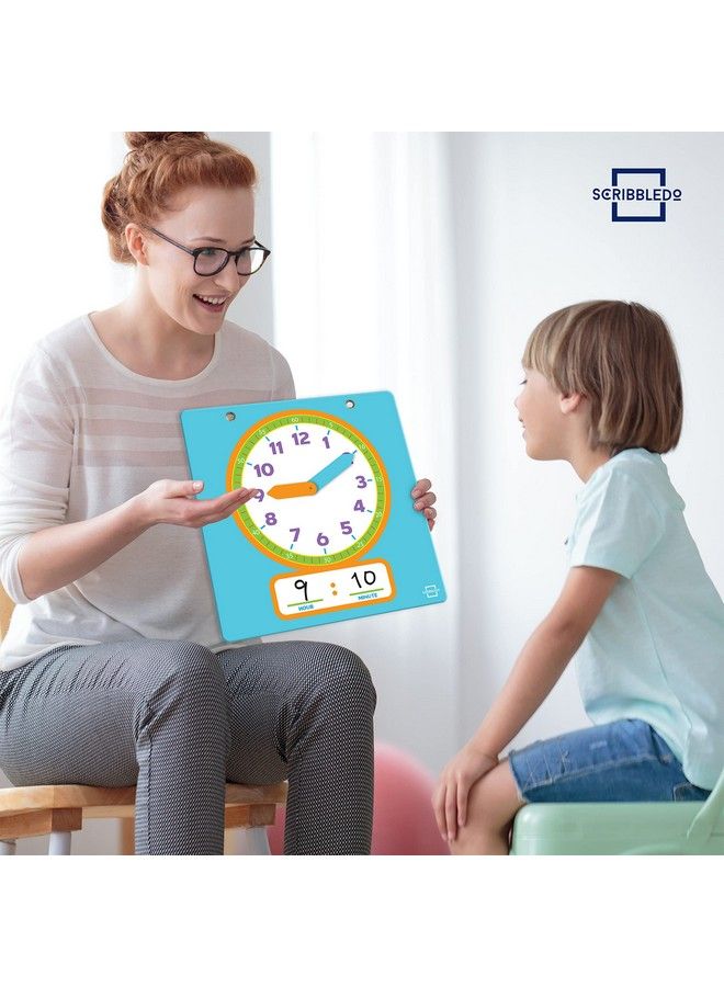 Scribbledo Writable Dry Erase Learning Clock For Kids Write & Wipe Demonstration Clock For Kids Learning To Tell Time Classrooms And Homeschool Supplies - Image 5