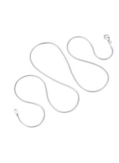 925 Sterling Silver Chain for Women and Men 1mm 1.5mm Rhodium Plated Solid Round Snake Chain Jewelry Chain Solid Italian Silver Chain - Lobster Clasp - 16" - 24"