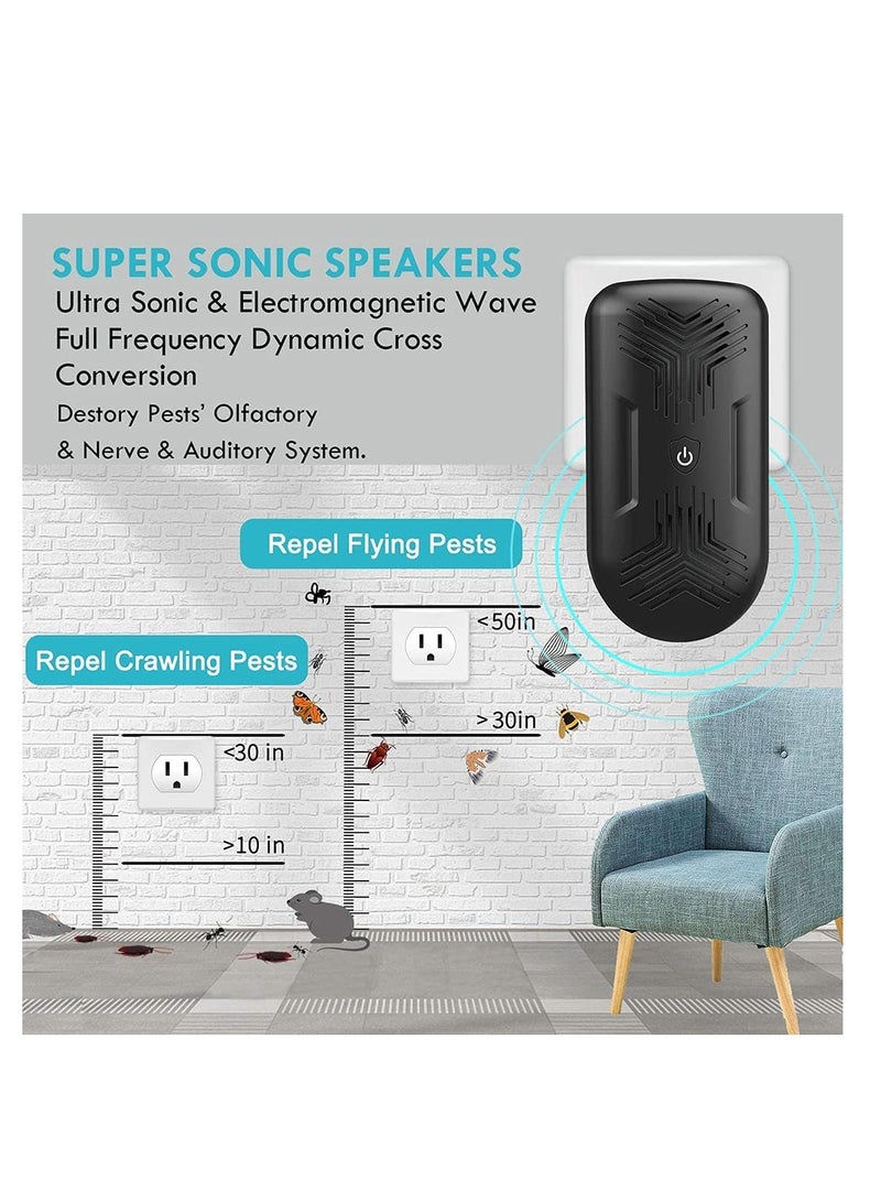 SOLARAE Ultrasonic Pest Repeller - [2020 Upgrade] Plug in Mouse Deterrent, Mouse & Rat Repellent, 8W Ultra Sonic Speaker, Indoor Pest Repeller for Rat, Mouse, Spider, Fly, Cockroach, Mosquito (Black) - Image 3