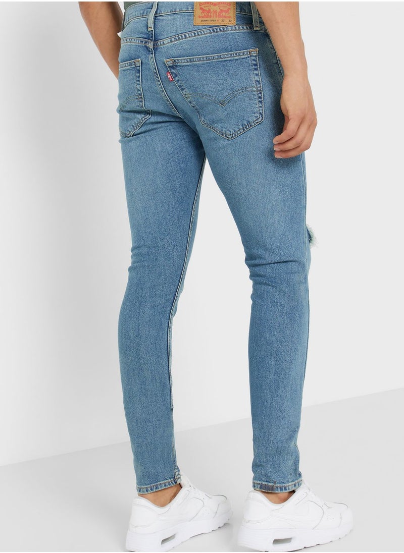 Levi's - Distressed Mid Wash Skinny Jeans - Image 1